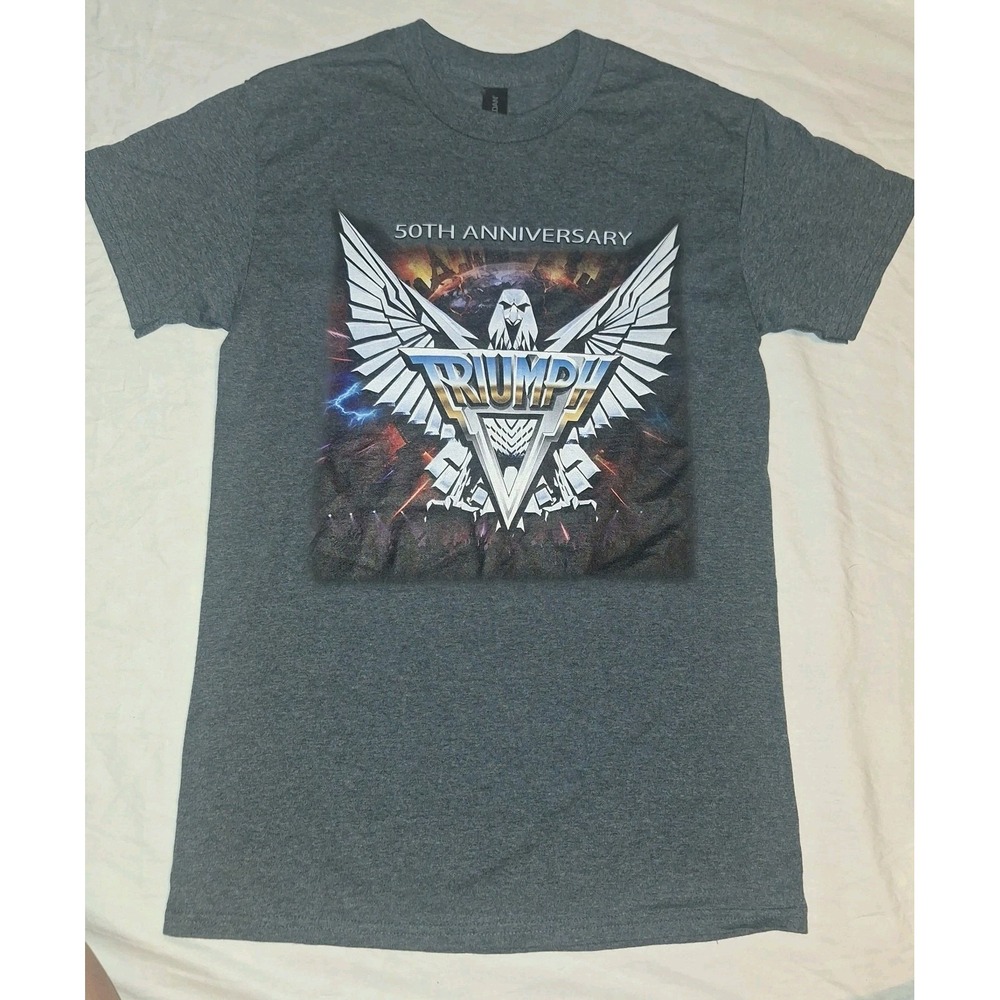 Triumph 50th Anniversary Tour Shirt 2026 Rock & Roll Machine Concert Gray Tee L